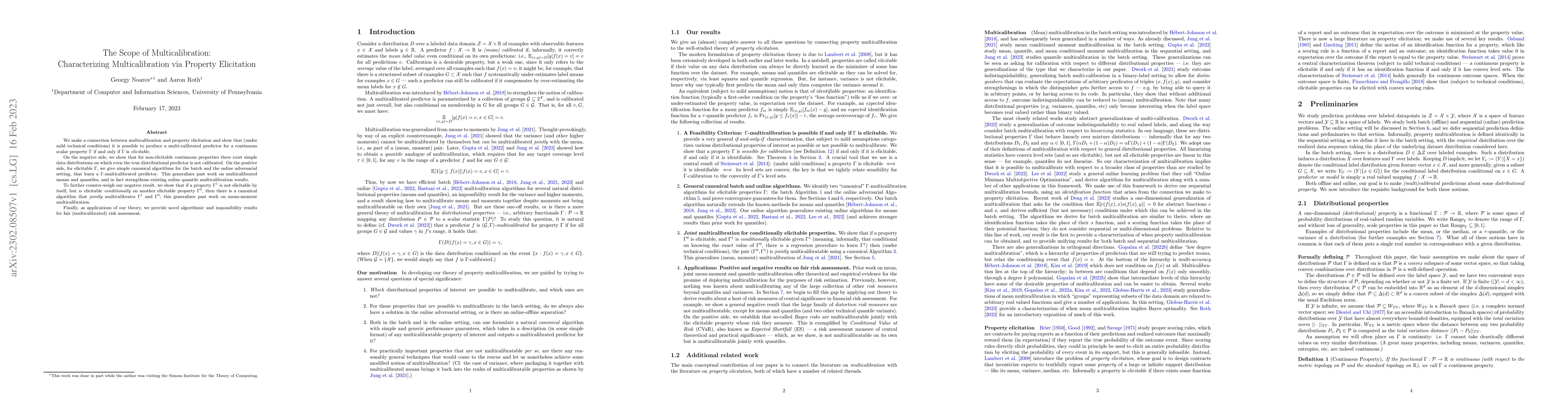 Thumbnail for The Scope of Multicalibration: Characterizing Multicalibration via
  Property Elicitation