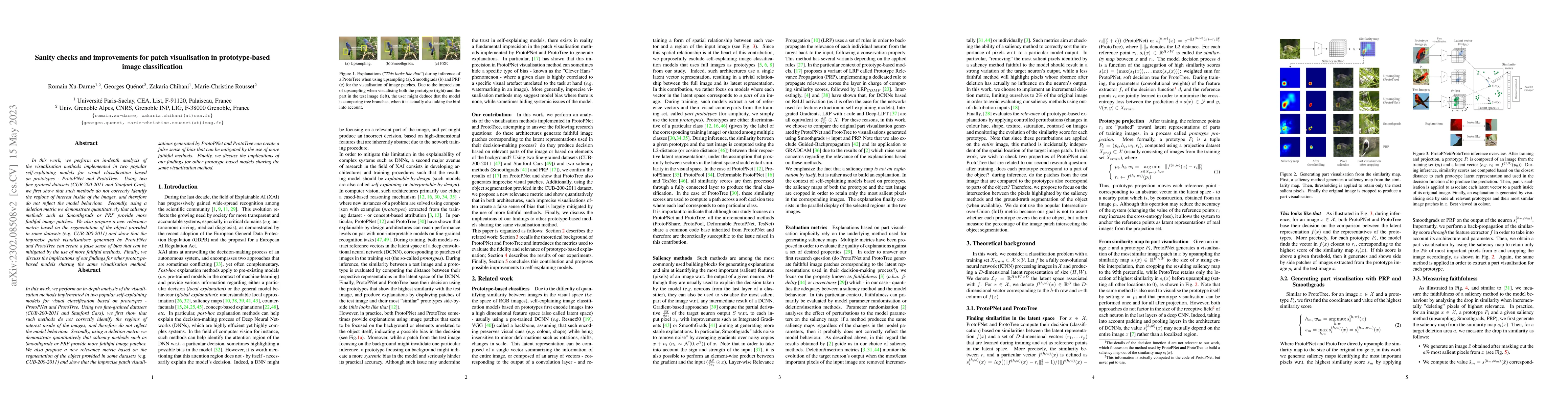 Thumbnail for Sanity checks and improvements for patch visualisation in
  prototype-based image classification