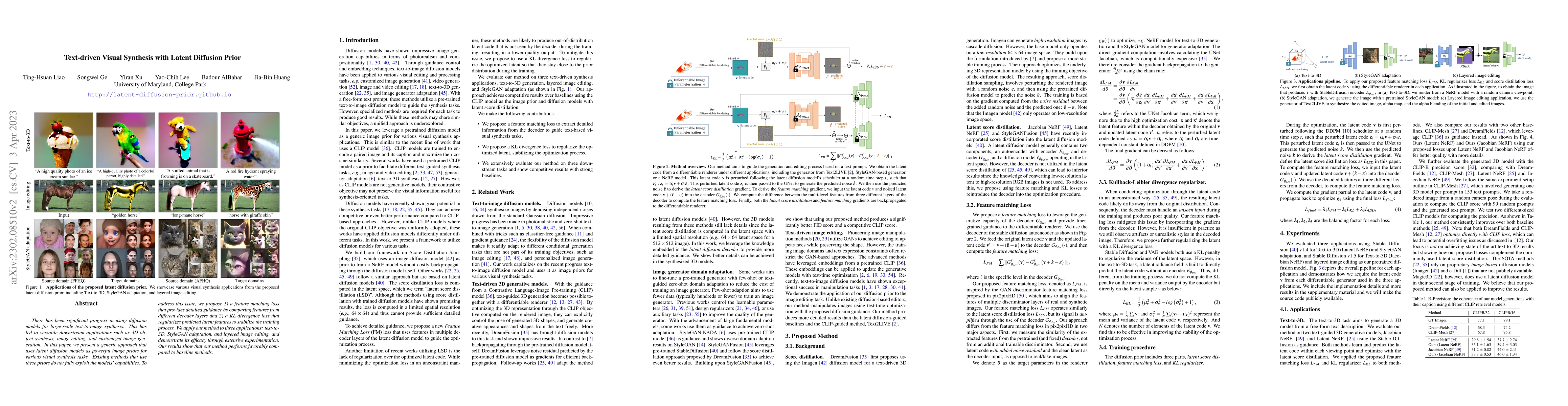 Thumbnail for Text-driven Visual Synthesis with Latent Diffusion Prior