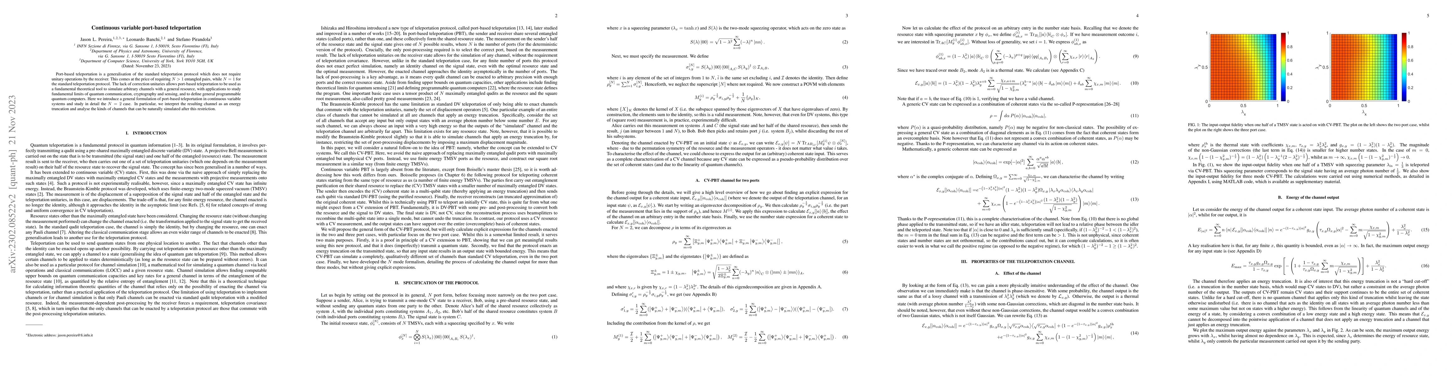 Thumbnail for Continuous variable port-based teleportation