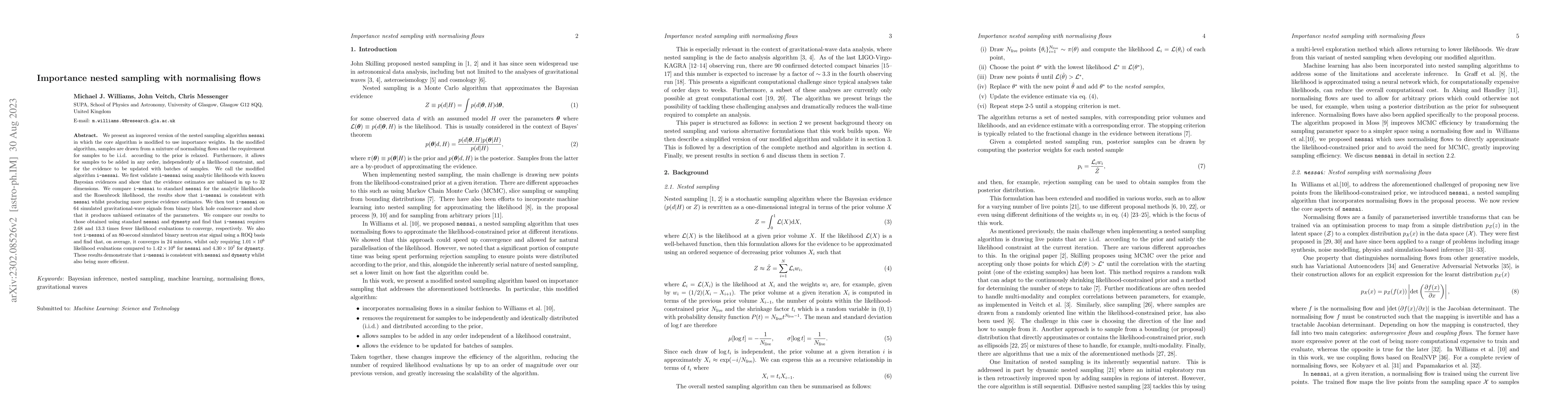 Thumbnail for Importance nested sampling with normalising flows