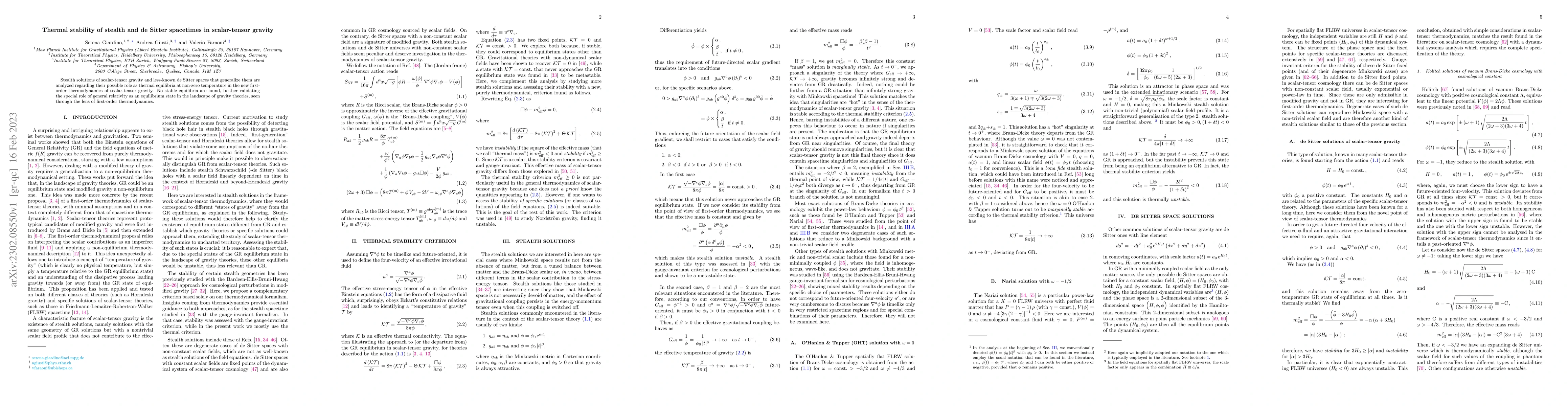 Thumbnail for Thermal stability of stealth and de Sitter spacetimes in scalar-tensor
  gravity