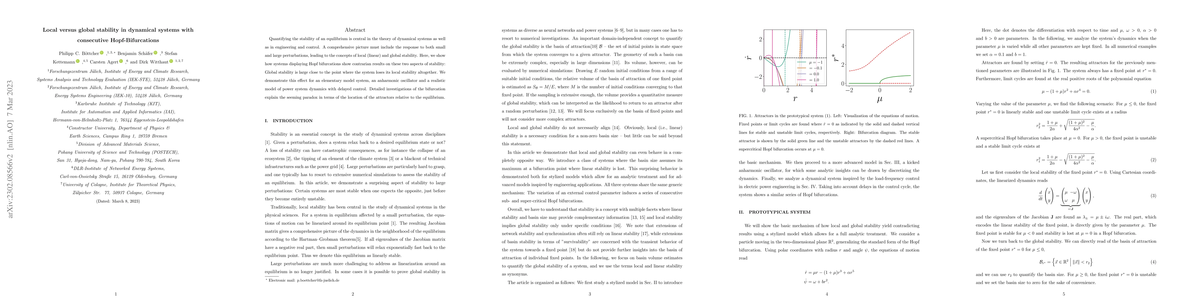 Thumbnail for Local versus global stability in dynamical systems with consecutive
  Hopf-Bifurcations