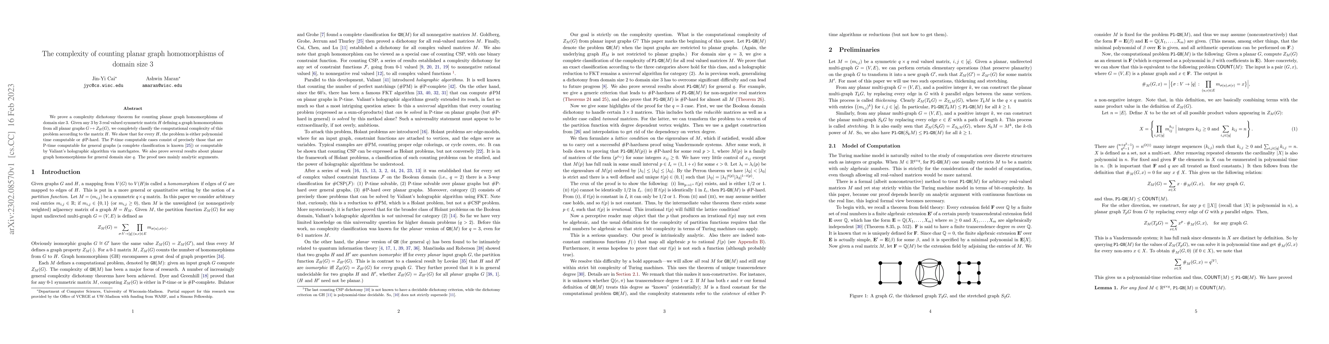 Thumbnail for The complexity of counting planar graph homomorphisms of domain size 3