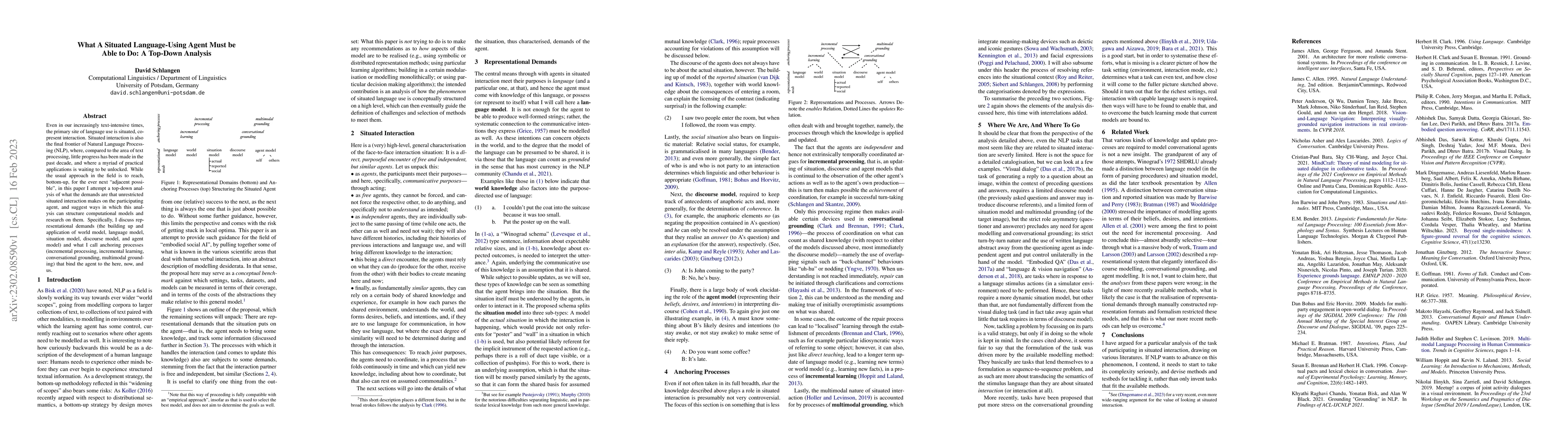 Thumbnail for What A Situated Language-Using Agent Must be Able to Do: A Top-Down
  Analysis