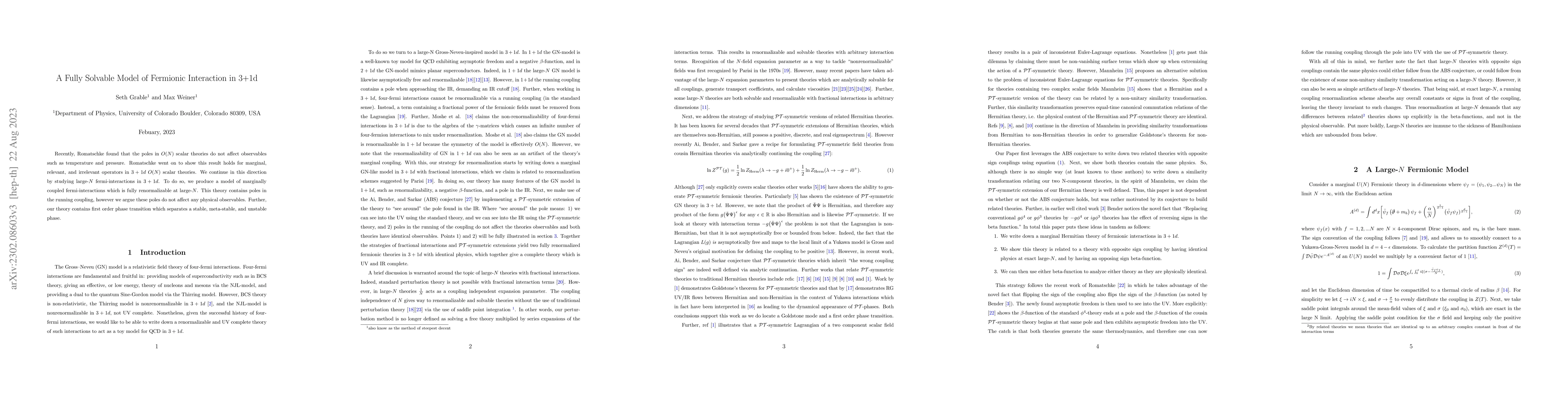 Thumbnail for A Fully Solvable Model of Fermionic Interaction in $3+1d$