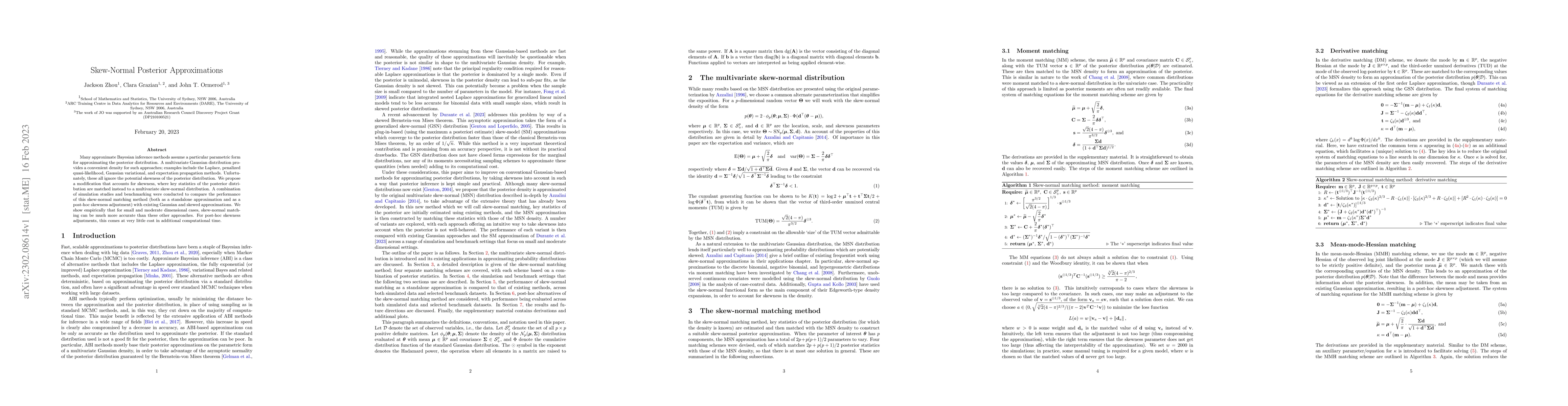 Thumbnail for Skew-Normal Posterior Approximations