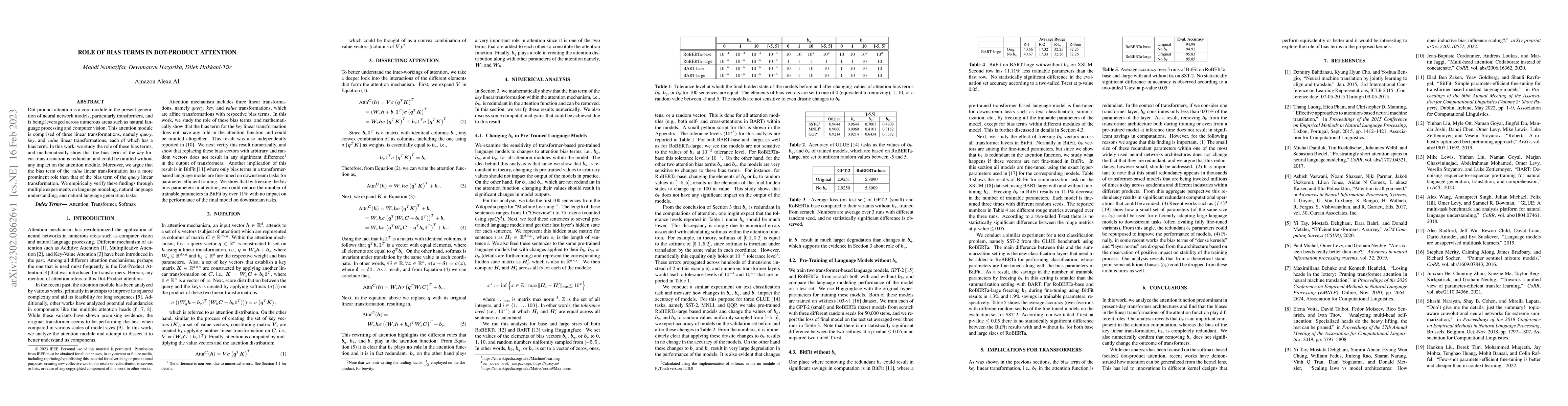 Thumbnail for Role of Bias Terms in Dot-Product Attention