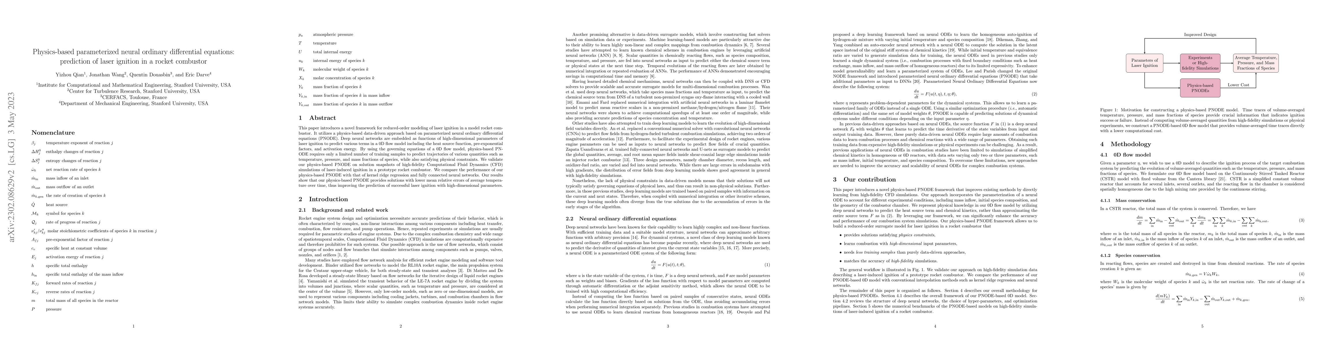 Thumbnail for Physics-based parameterized neural ordinary differential equations:
  prediction of laser ignition in a rocket combustor