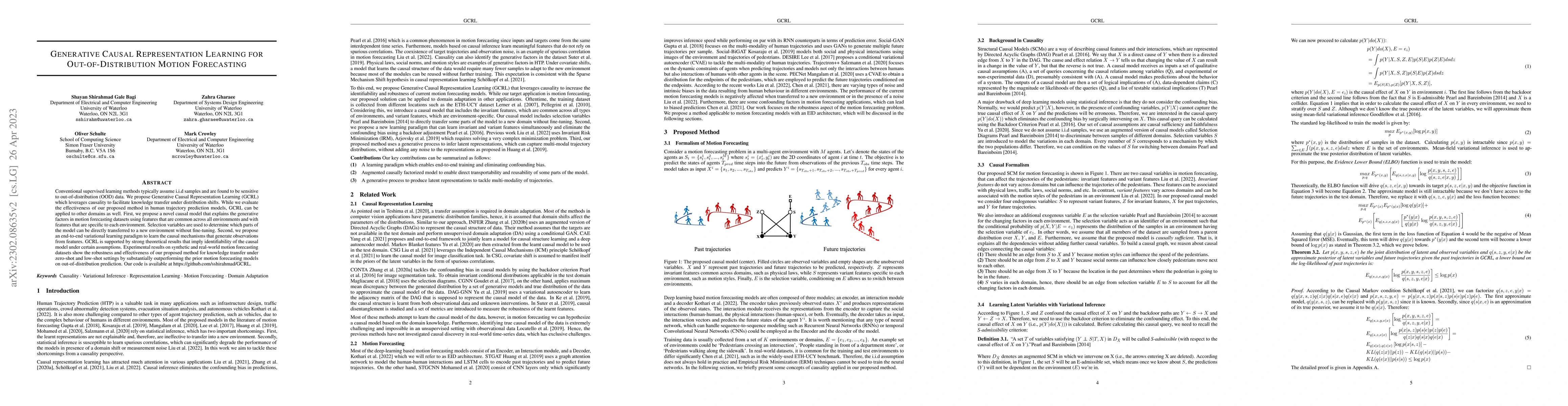 Thumbnail for Generative Causal Representation Learning for Out-of-Distribution Motion
  Forecasting