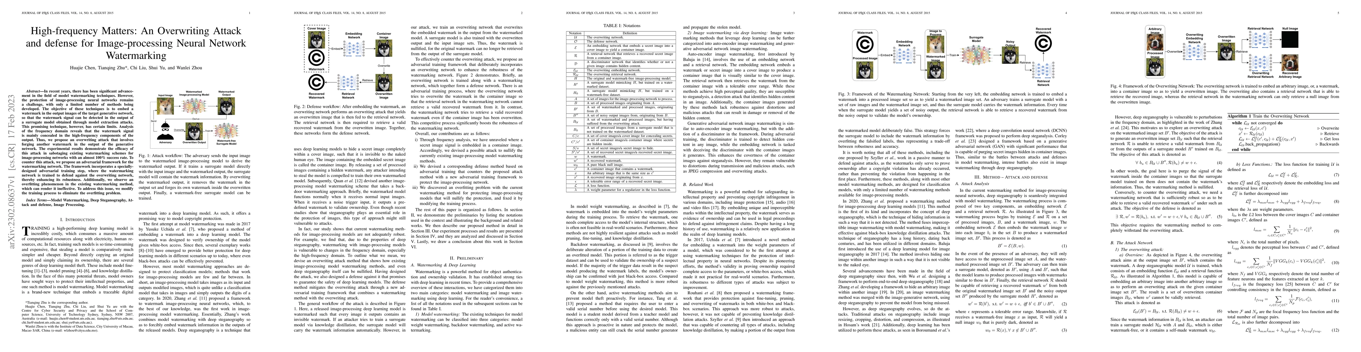 Thumbnail for High-frequency Matters: An Overwriting Attack and defense for
  Image-processing Neural Network Watermarking