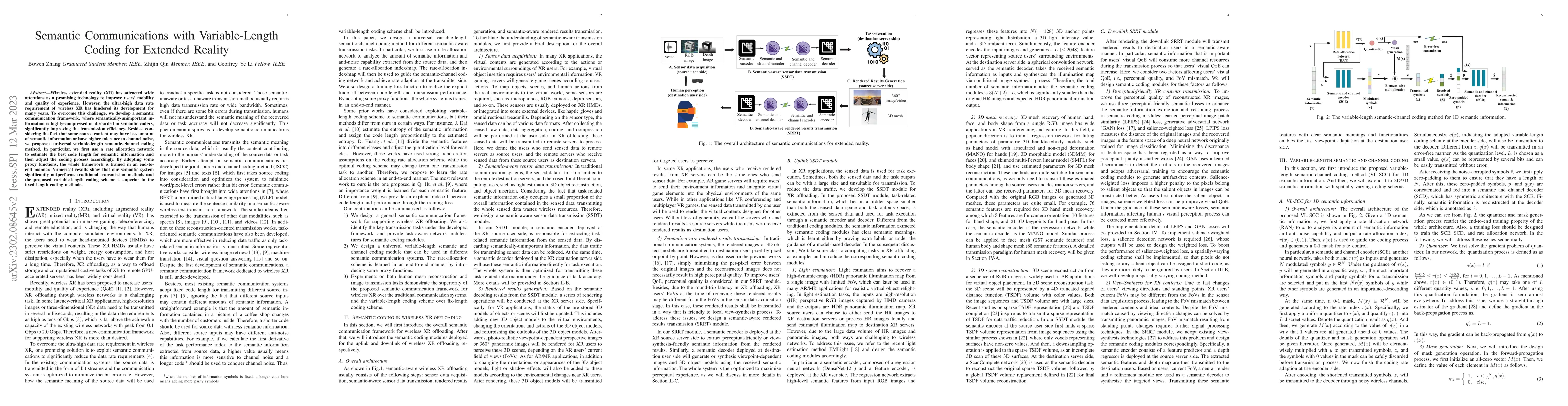 Thumbnail for Semantic Communications with Variable-Length Coding for Extended Reality