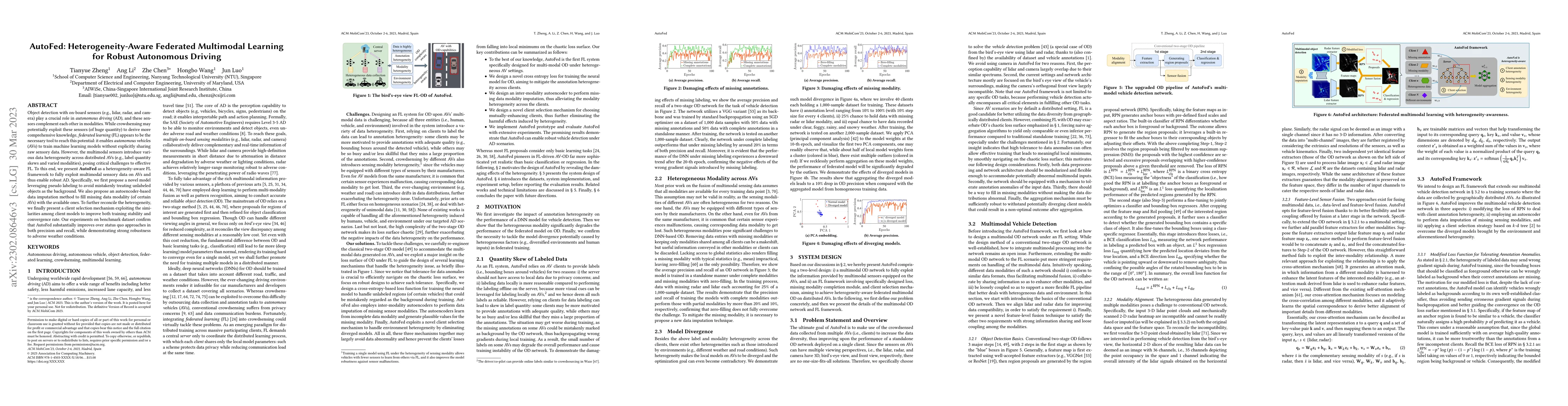 Thumbnail for AutoFed: Heterogeneity-Aware Federated Multimodal Learning for Robust
  Autonomous Driving