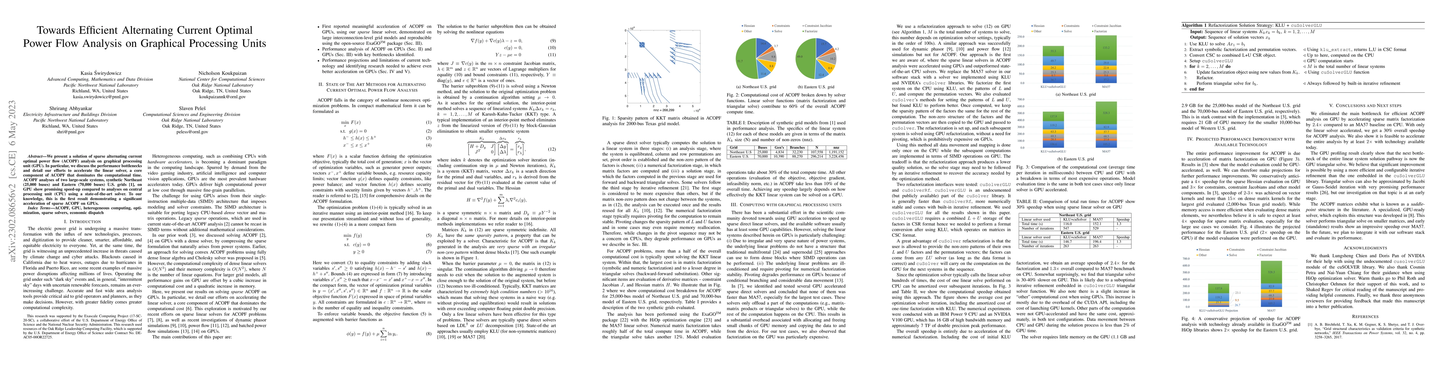 Thumbnail for Towards Efficient Alternating Current Optimal Power Flow Analysis on
  Graphical Processing Units
