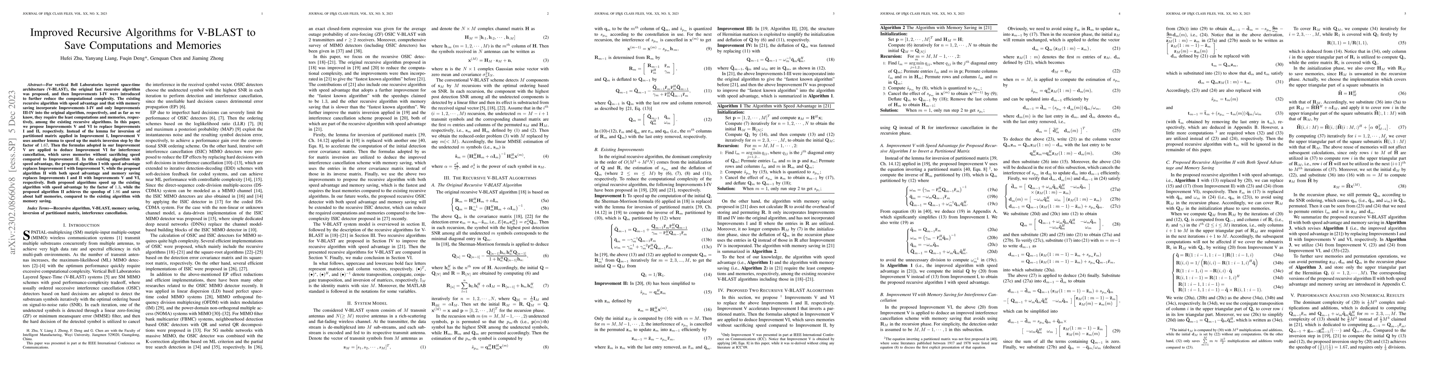 Thumbnail for Improved Recursive Algorithms for V-BLAST to Save Computations and
  Memories