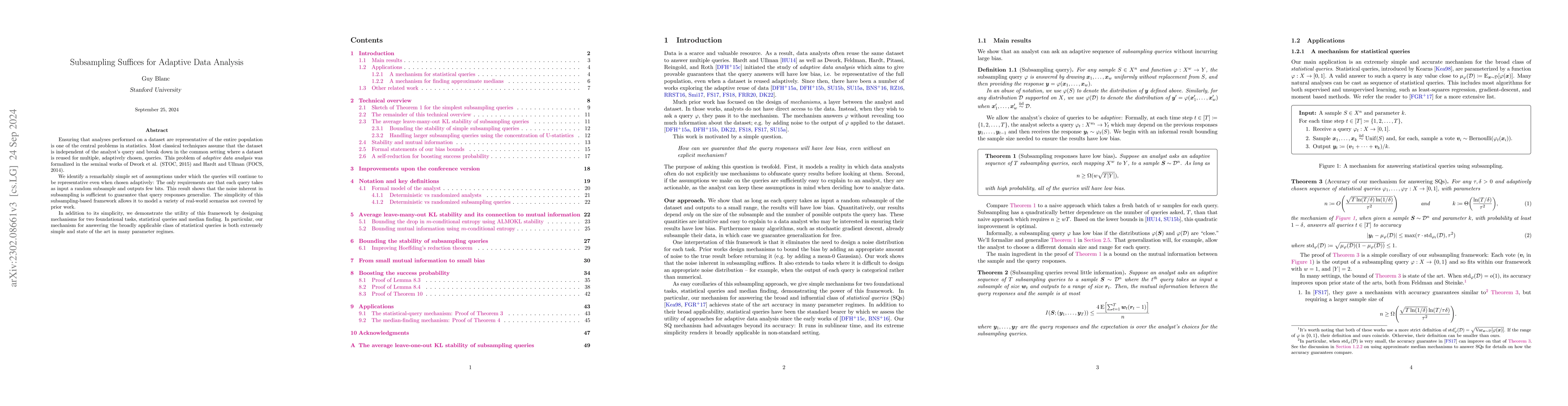 Thumbnail for Subsampling Suffices for Adaptive Data Analysis