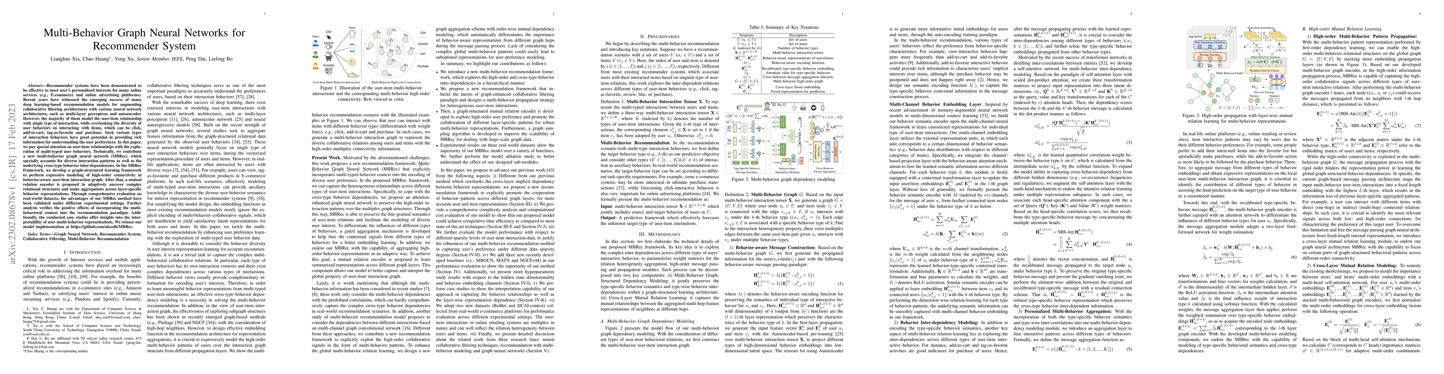 Thumbnail for Multi-Behavior Graph Neural Networks for Recommender System
