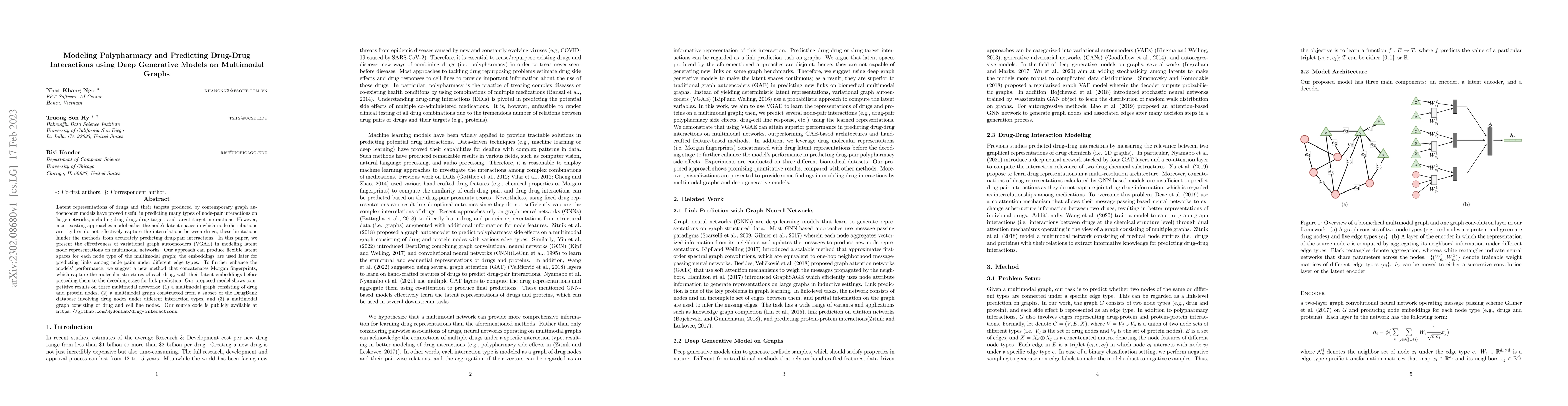 Thumbnail for Modeling Polypharmacy and Predicting Drug-Drug Interactions using Deep
  Generative Models on Multimodal Graphs