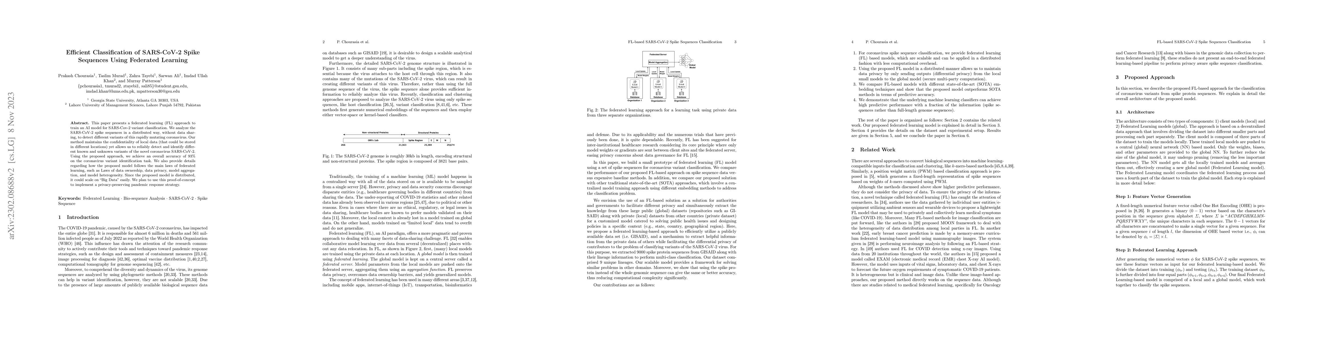Thumbnail for Efficient Classification of SARS-CoV-2 Spike Sequences Using Federated
  Learning