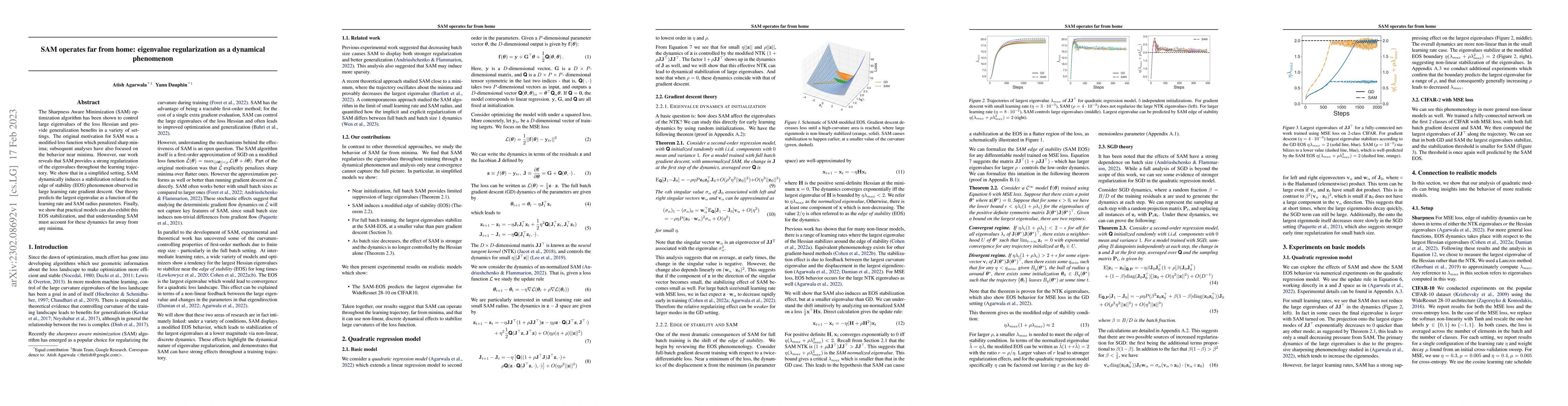 Thumbnail for SAM operates far from home: eigenvalue regularization as a dynamical
  phenomenon
