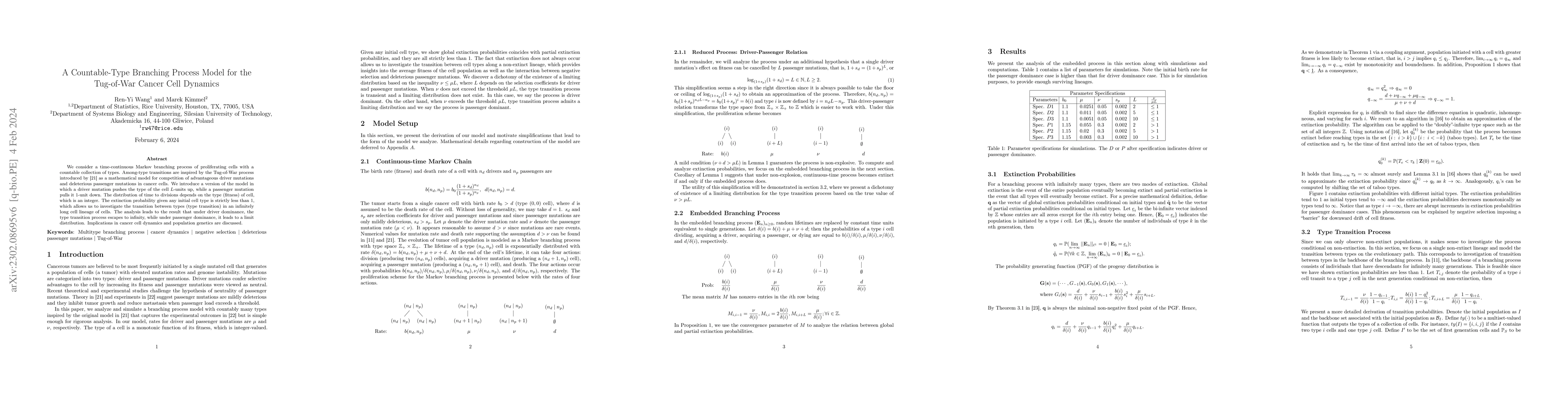 Thumbnail for A Countable-Type Branching Process Model for the Tug-of-War Cancer Cell
  Dynamics
