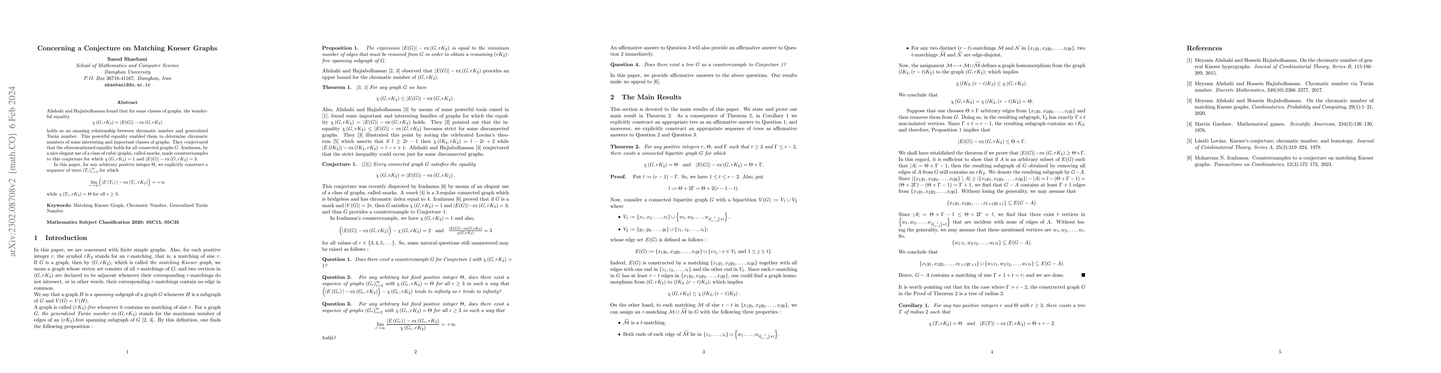 Thumbnail for The Matching Kneser Graph Conjecture For High Chromatic Numbers