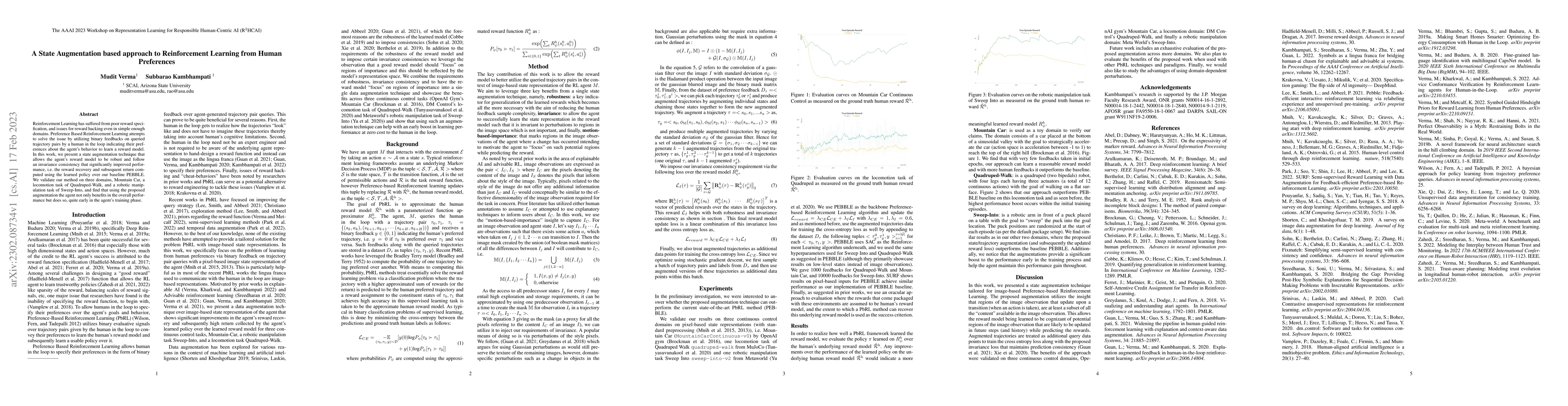 Thumbnail for A State Augmentation based approach to Reinforcement Learning from Human
  Preferences