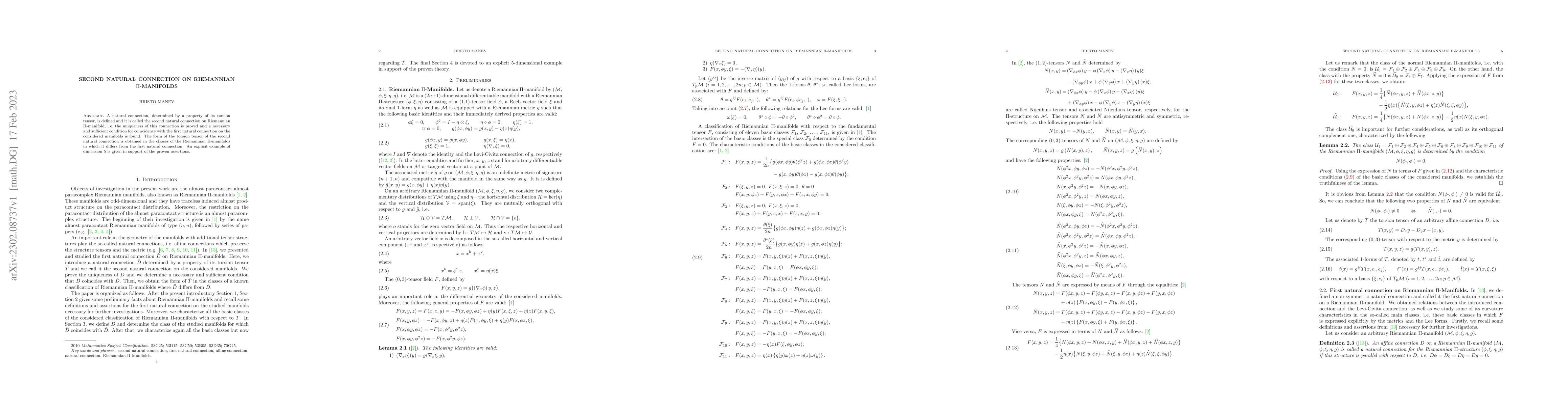 Thumbnail for Second natural connection on Riemannian $\Pi$-manifolds