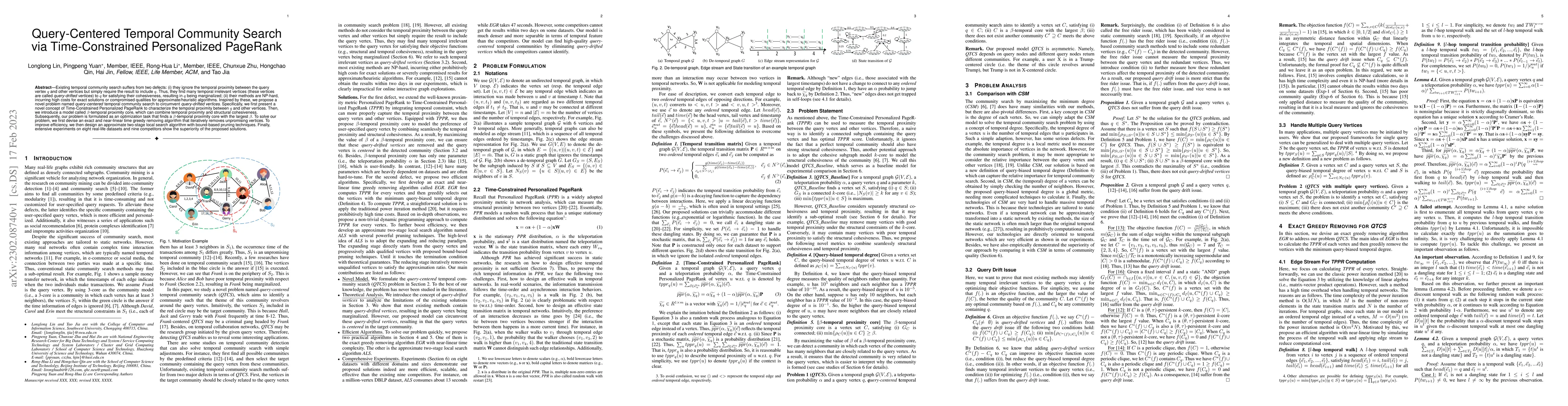Thumbnail for Query-Centered Temporal Community Search via Time-Constrained
  Personalized PageRank