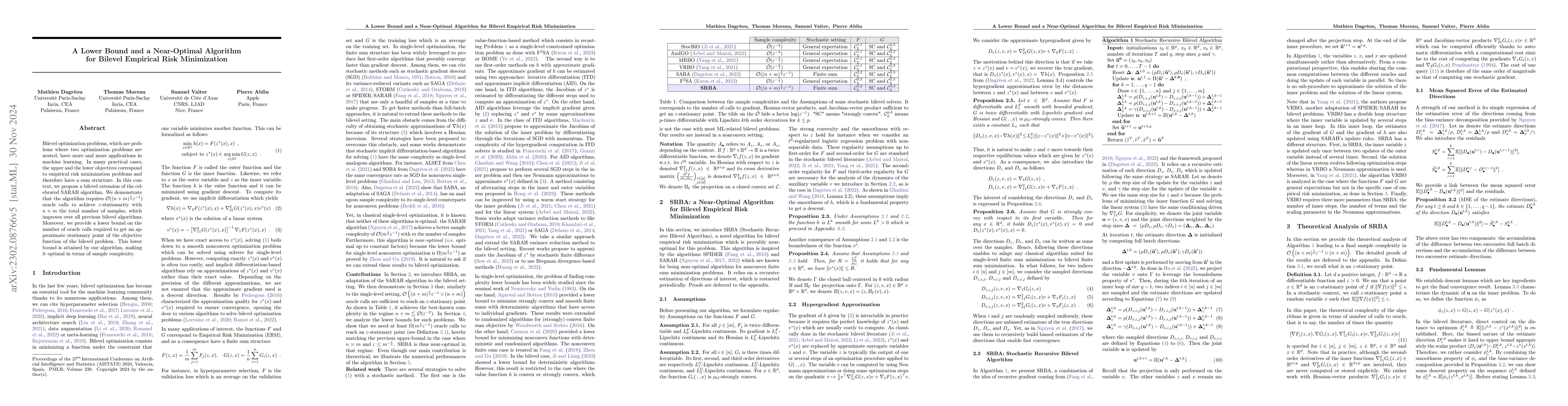 Thumbnail for A Lower Bound and a Near-Optimal Algorithm for Bilevel Empirical Risk
  Minimization