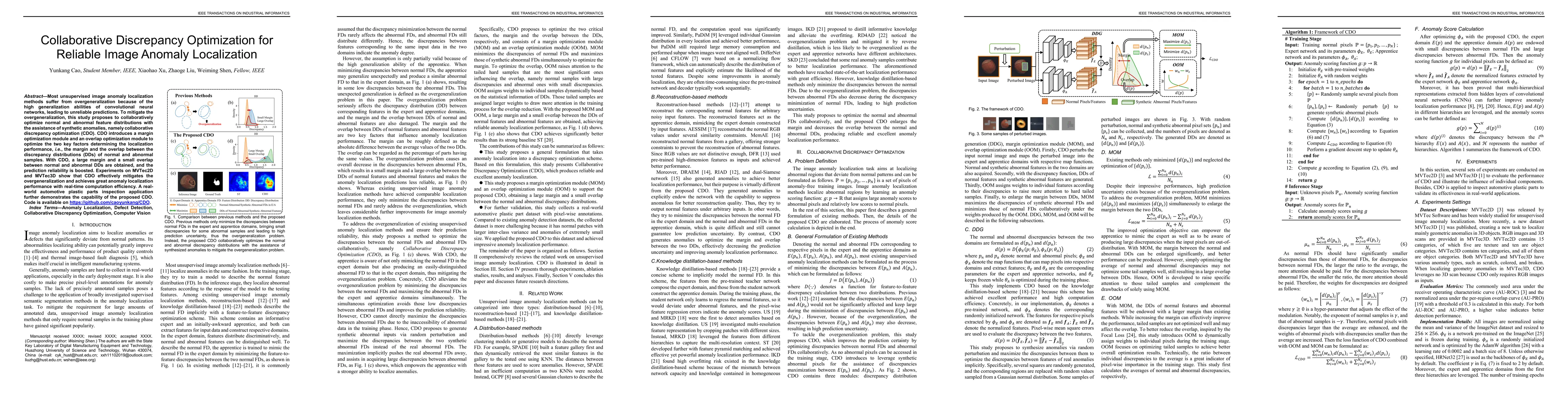 Thumbnail for Collaborative Discrepancy Optimization for Reliable Image Anomaly
  Localization