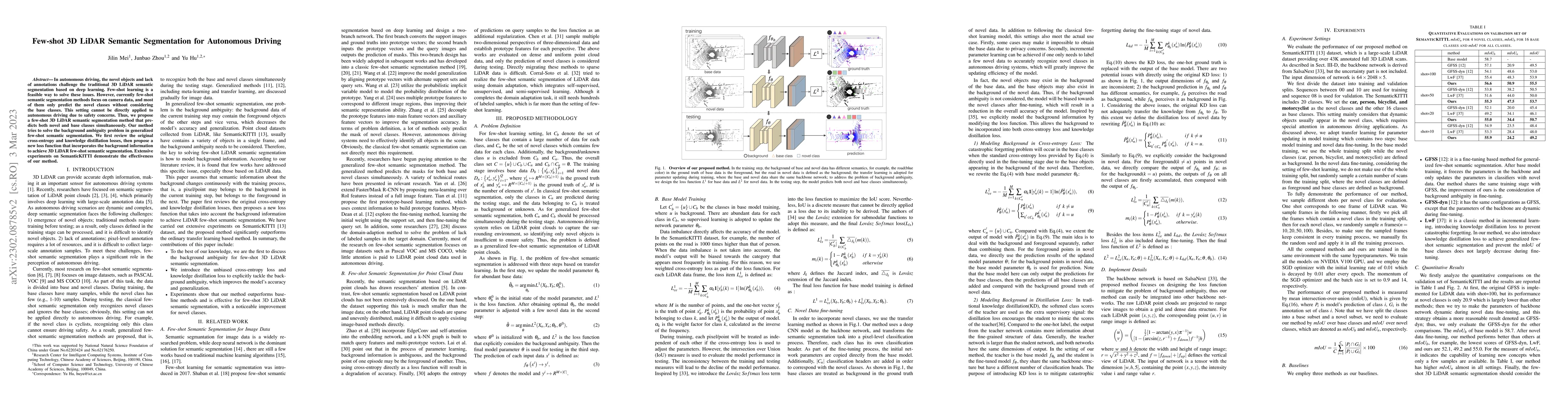 Thumbnail for Few-shot 3D LiDAR Semantic Segmentation for Autonomous Driving