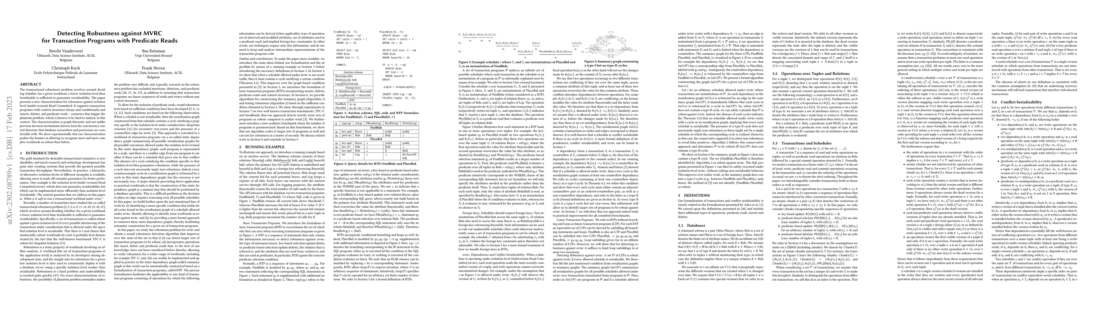 Thumbnail for Detecting Robustness against MVRC for Transaction Programs with
  Predicate Reads