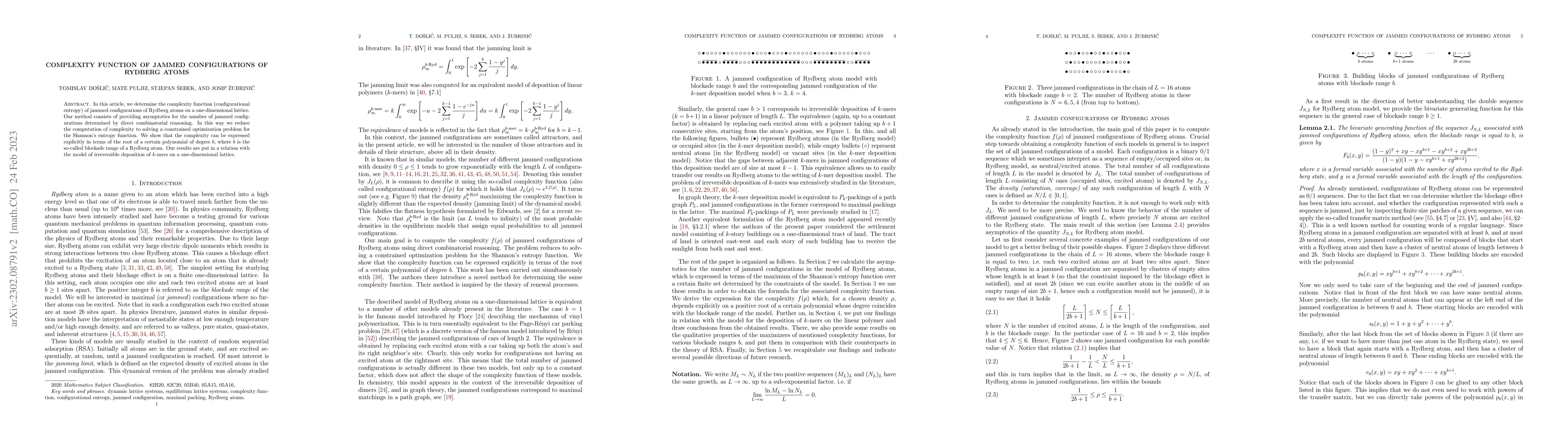 Thumbnail for Complexity Function of Jammed Configurations of Rydberg Atoms