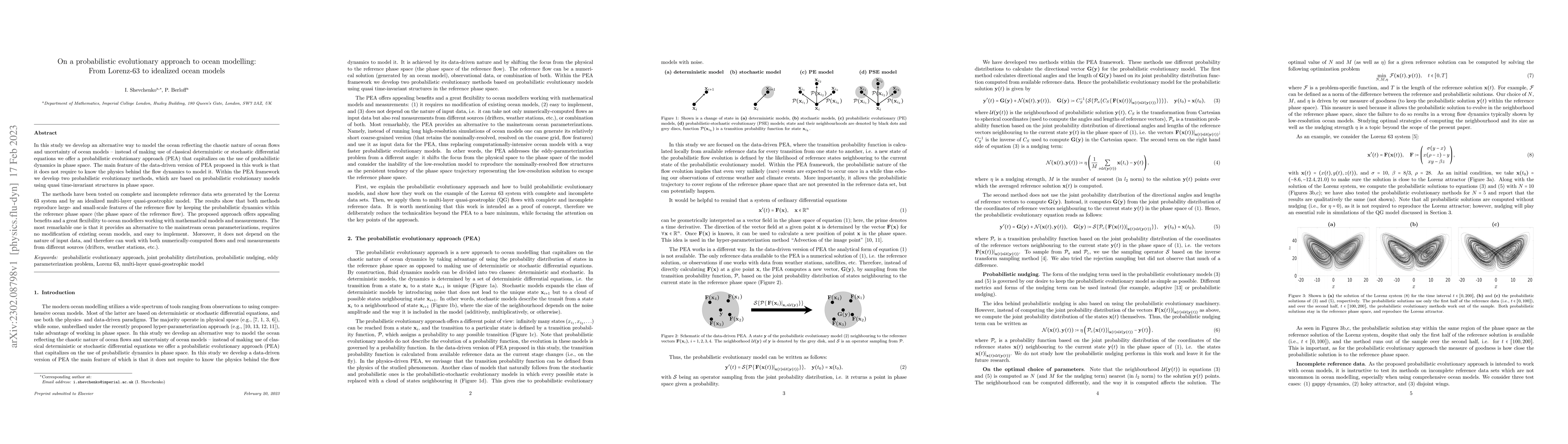 Thumbnail for On a probabilistic evolutionary approach to ocean modelling: From
  Lorenz-63 to idealized ocean models