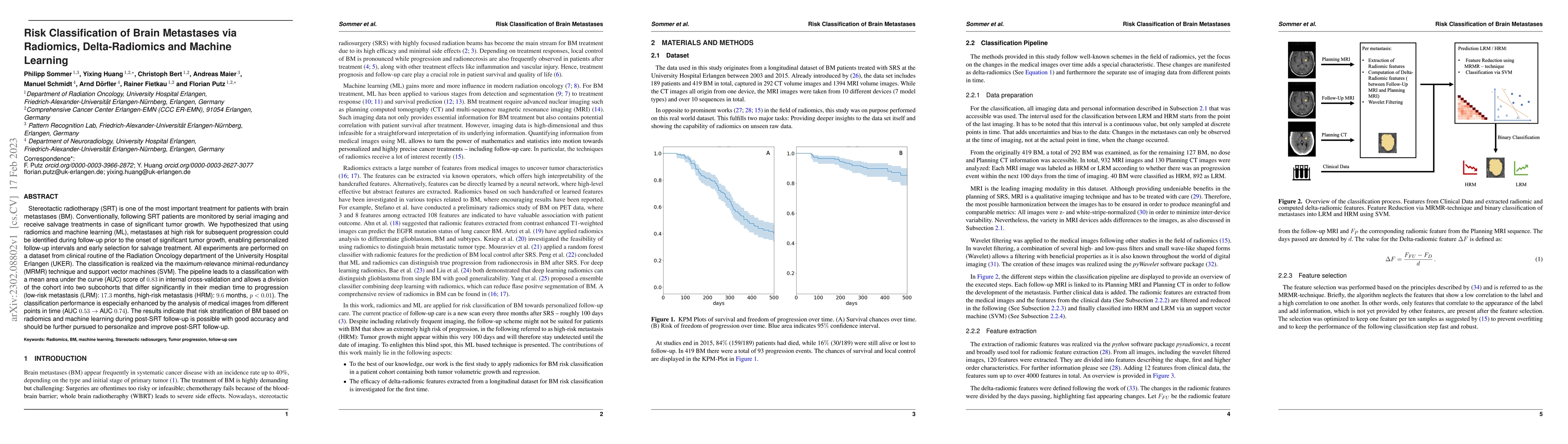 Thumbnail for Risk Classification of Brain Metastases via Radiomics, Delta-Radiomics
  and Machine Learning