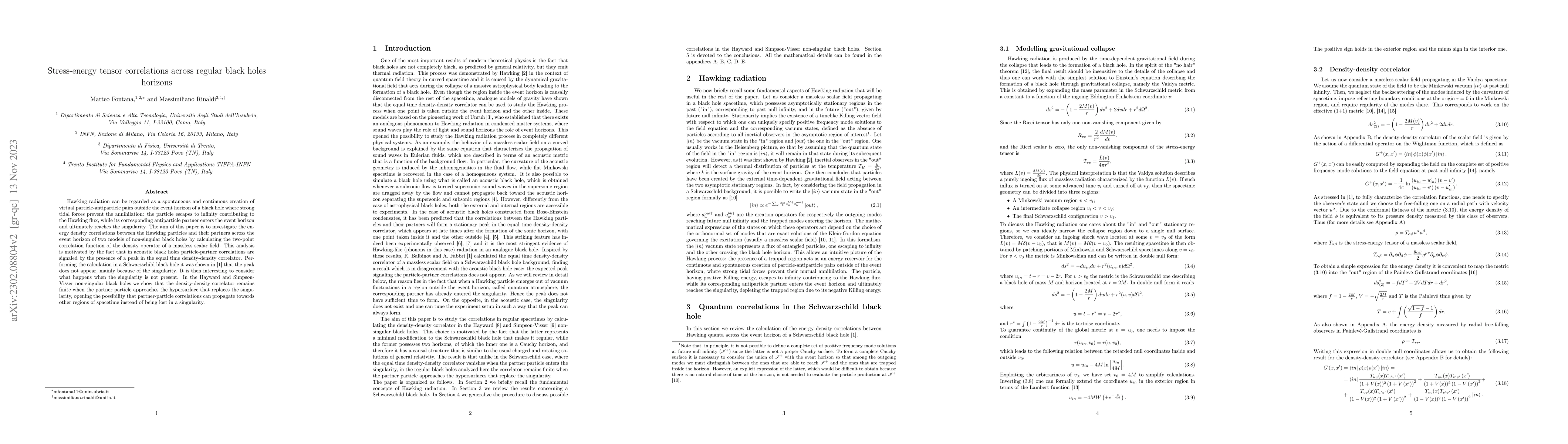 Thumbnail for Stress-energy tensor correlations across regular black holes horizons