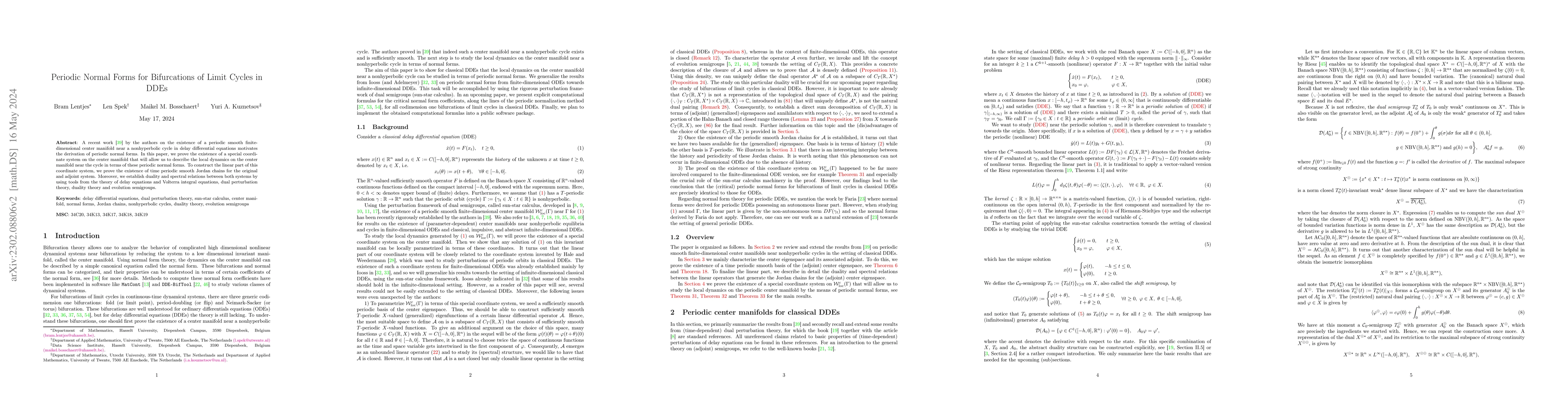 Thumbnail for Periodic Normal Forms for Bifurcations of Limit Cycles in DDEs