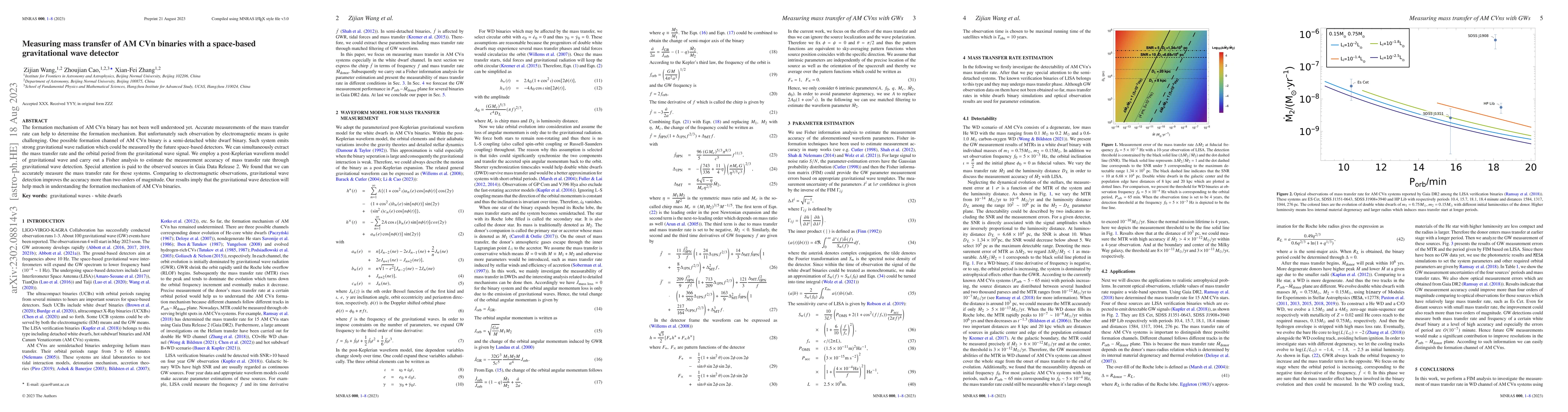 Thumbnail for Measuring mass transfer of AM CVn binaries with a space-based
  gravitational wave detector