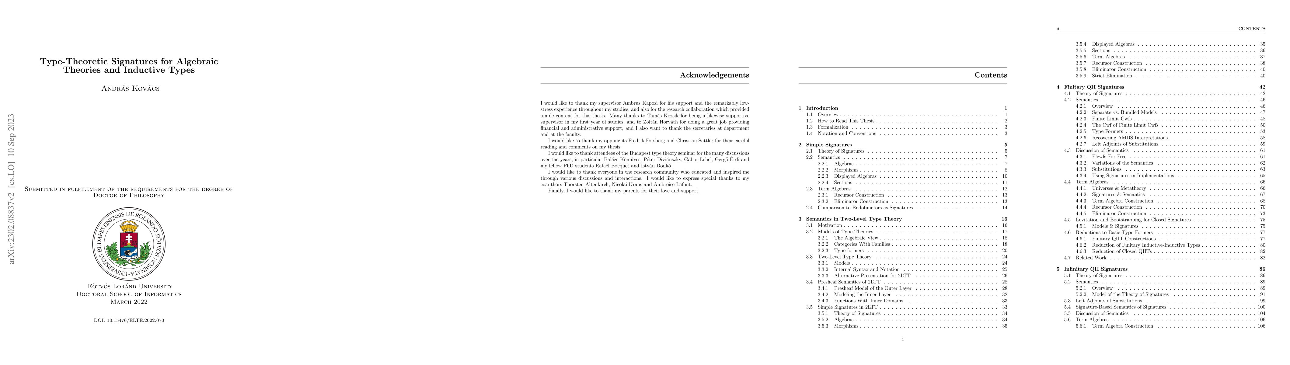 Thumbnail for Type-Theoretic Signatures for Algebraic Theories and Inductive Types