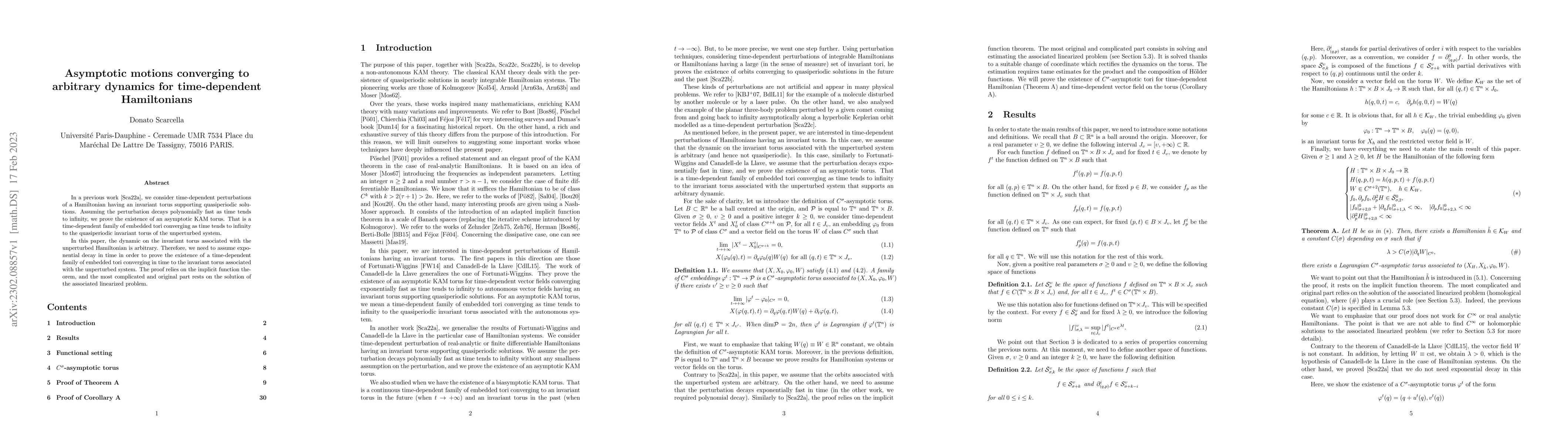Thumbnail for Asymptotic motions converging to arbitrary dynamics for time-dependent
  Hamiltonians