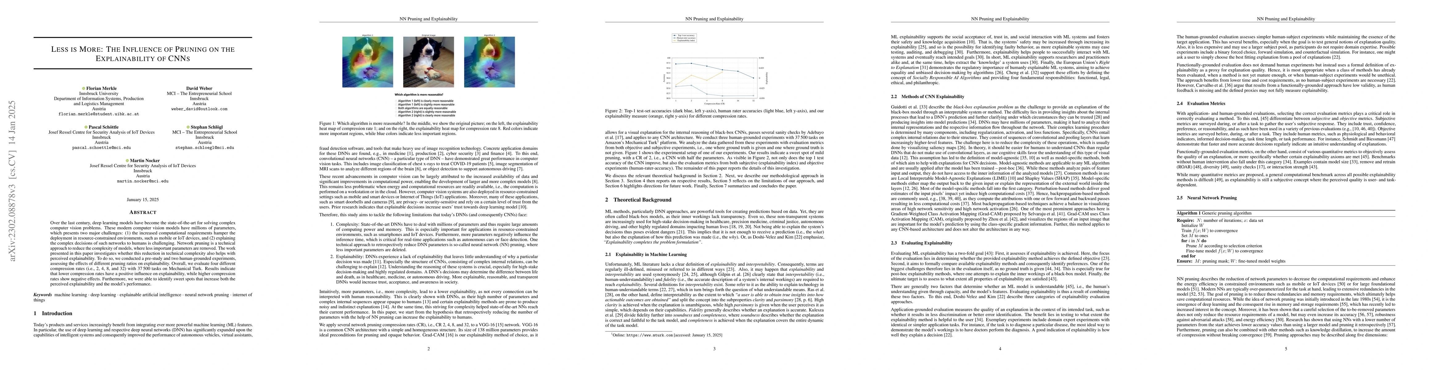 Thumbnail for Less is More: The Influence of Pruning on the Explainability of CNNs