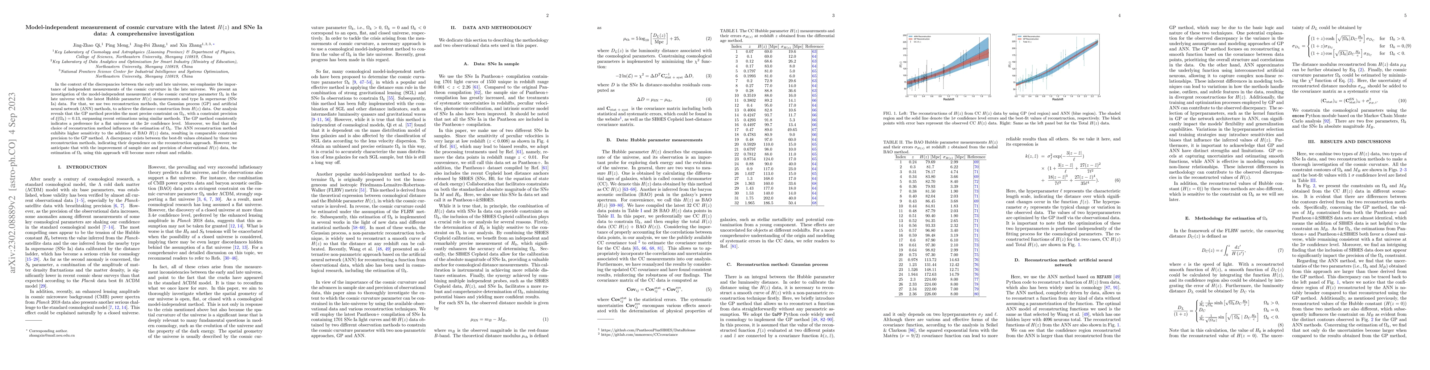 Thumbnail for Model-independent measurement of cosmic curvature with the latest $H(z)$
  and SNe Ia data: A comprehensive investigation