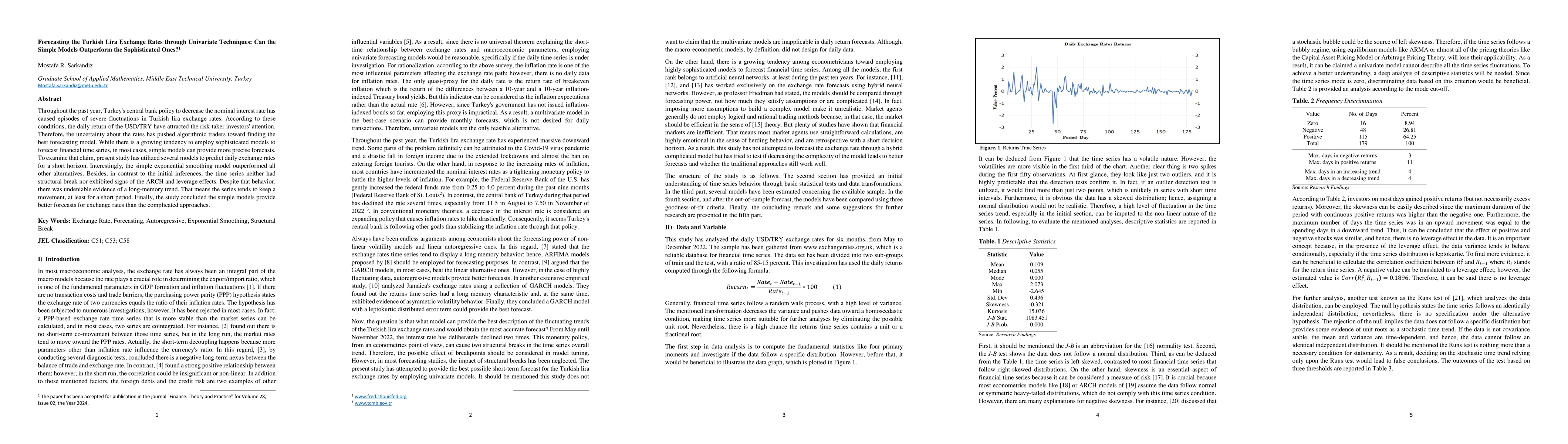 Thumbnail for Forecasting the Turkish Lira Exchange Rates through Univariate
  Techniques: Can the Simple Models Outperform the Sophisticated Ones?