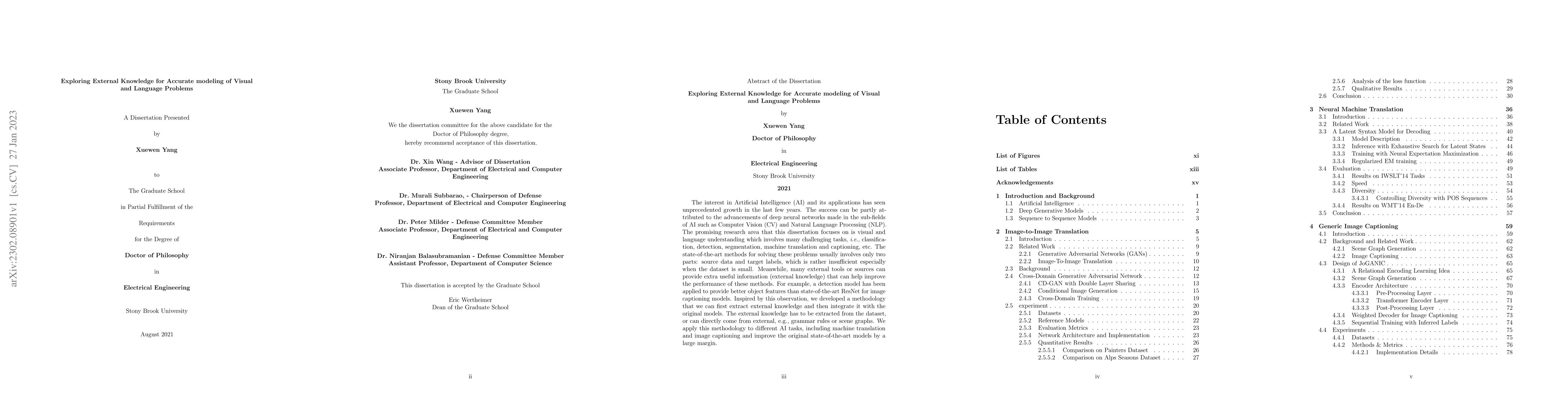 Thumbnail for Exploring External Knowledge for Accurate modeling of Visual and
  Language Problems