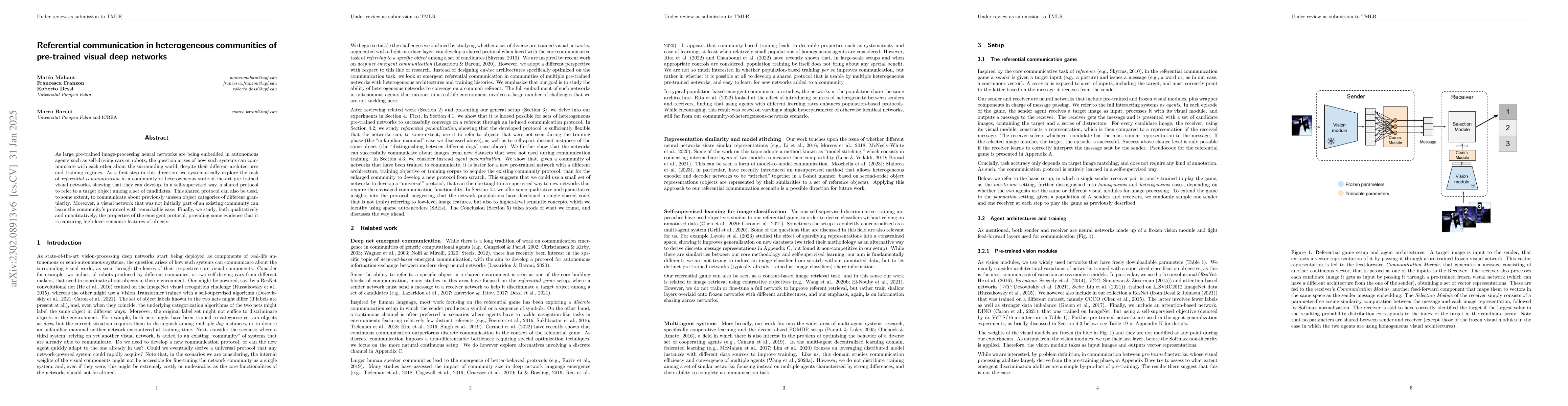 Thumbnail for Referential communication in heterogeneous communities of pre-trained
  visual deep networks