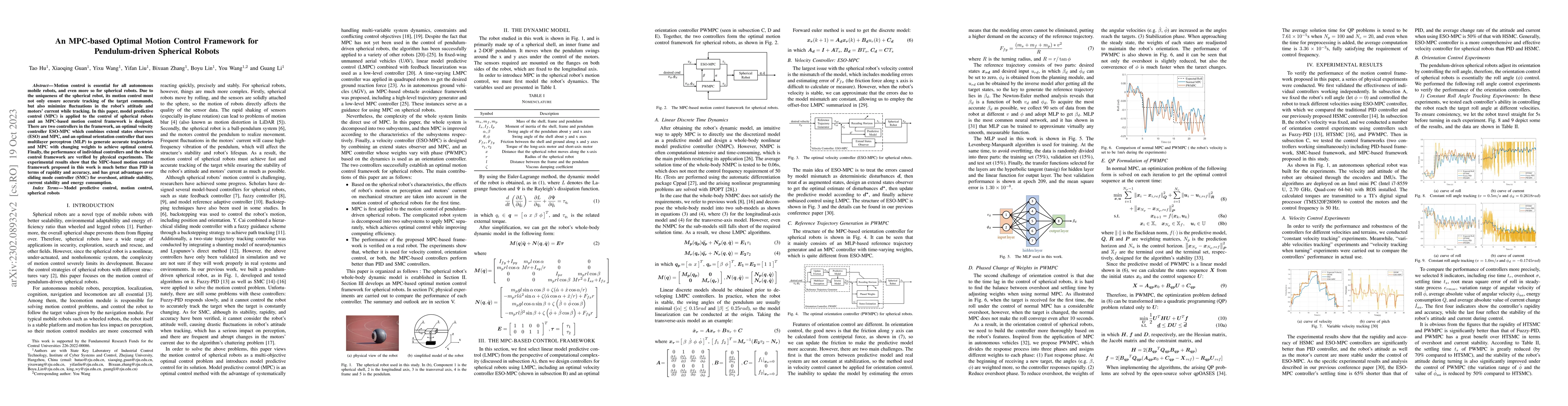 Thumbnail for An MPC-based Optimal Motion Control Framework for Pendulum-driven
  Spherical Robots