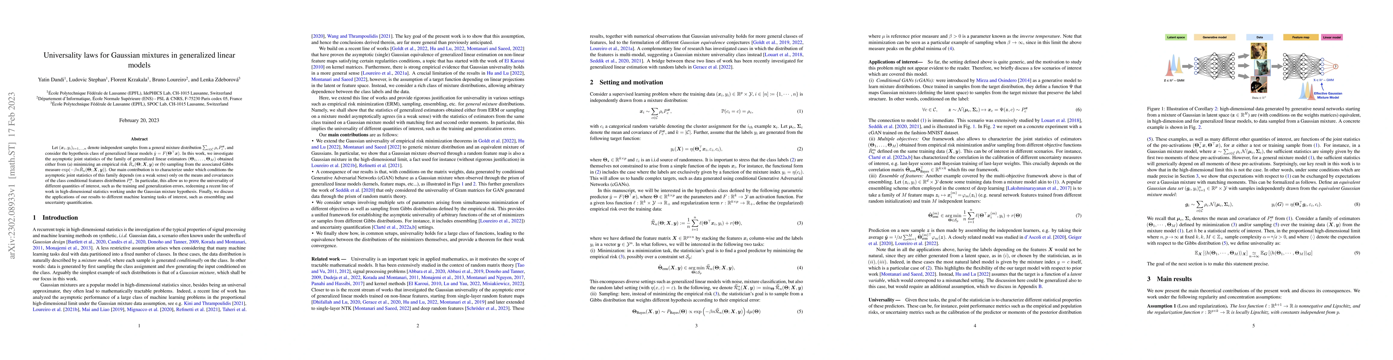 Thumbnail for Universality laws for Gaussian mixtures in generalized linear models