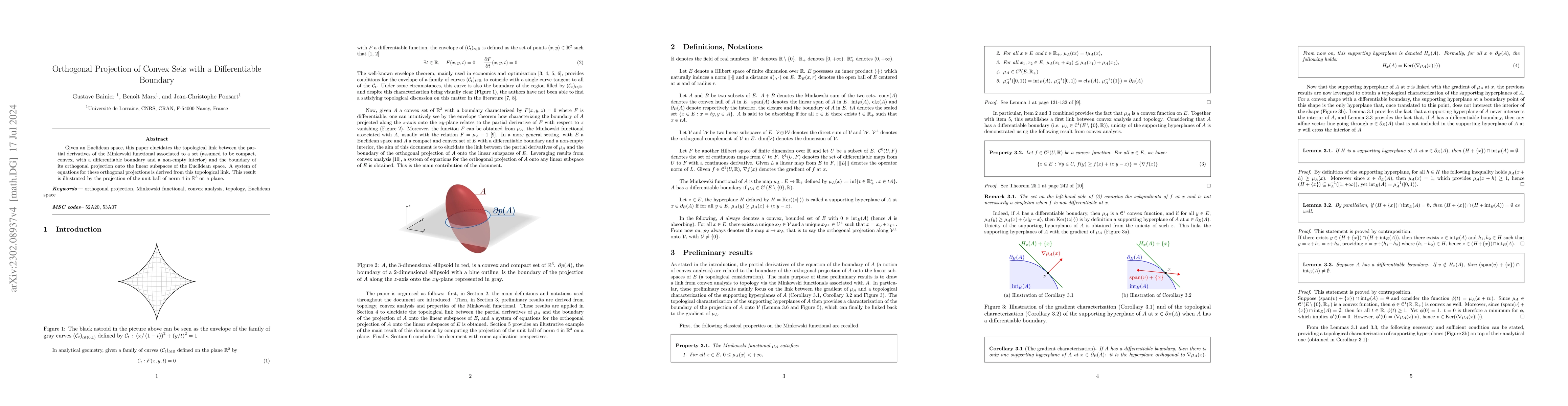 Thumbnail for Orthogonal Projection of Convex Sets with a Differentiable Boundary