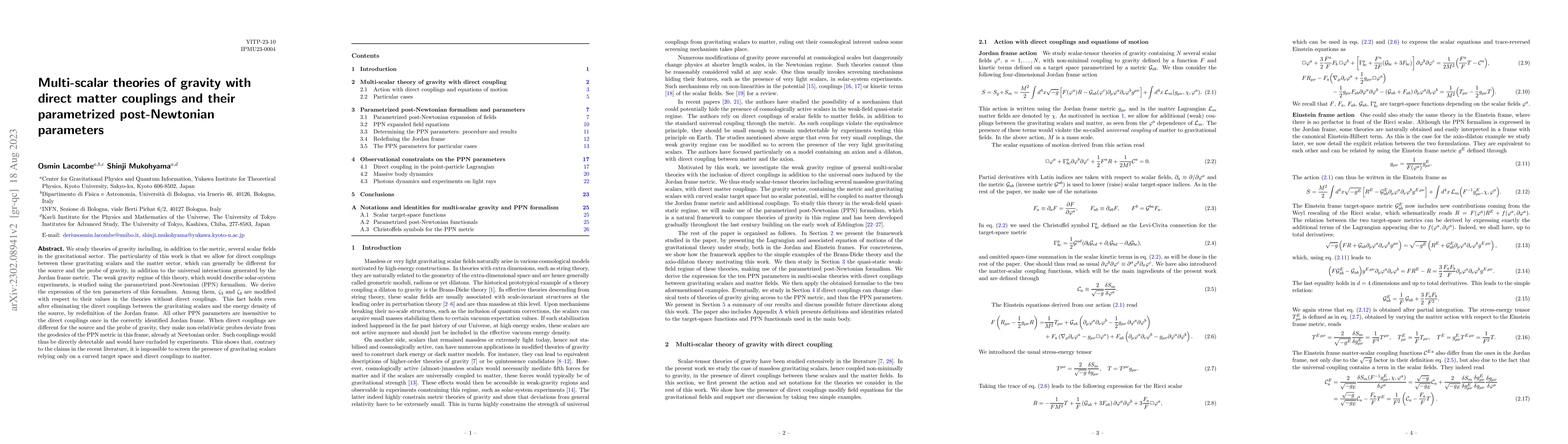 Thumbnail for Multi-scalar theories of gravity with direct matter couplings and their
  parametrized post-Newtonian parameters